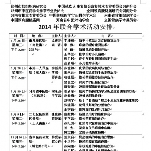颈肩腰腿网：2014年最新联合学术活动安排时间表（六期）