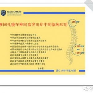2017年中国颈肩腰腿痛论坛占恭豪主任学术报告主题